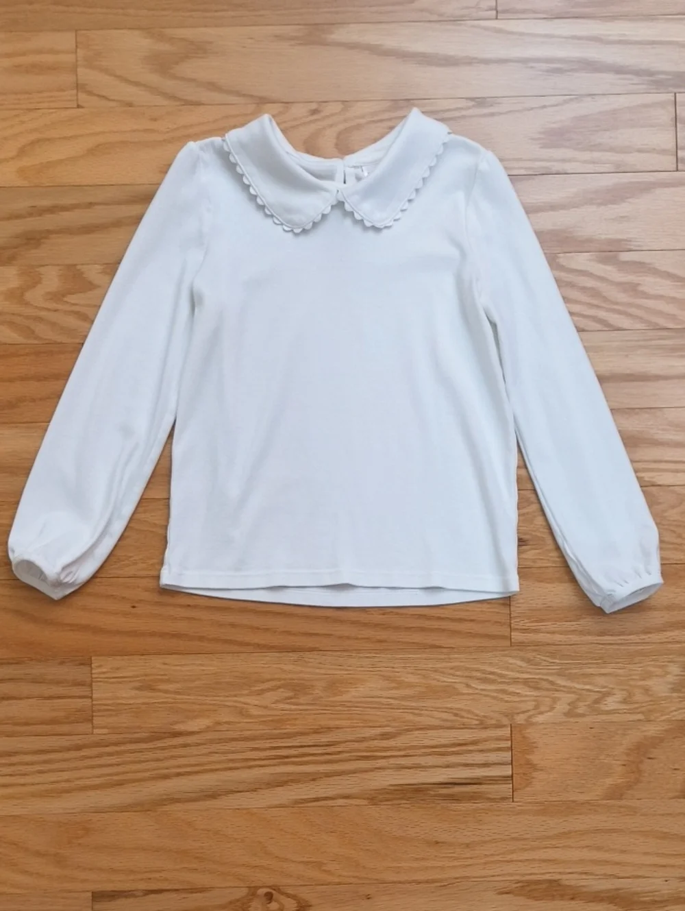 Gymboree White Long-Sleeve Peter Pan Collar Blouse Size 10 NWOT